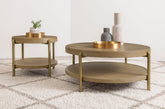 Best Furniture Outlet - Coaster - Arini 2-piece Round Coffee and End Table Set Sand Wash - 706188-S2